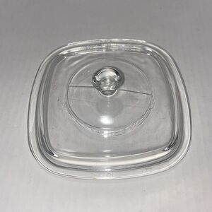 Corning Ware Pyrex Casserole Clear Glass Replacement Lid P-7-C Square Scratches